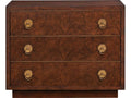 3-Drawers Brown Mahogany Wood Nightstand