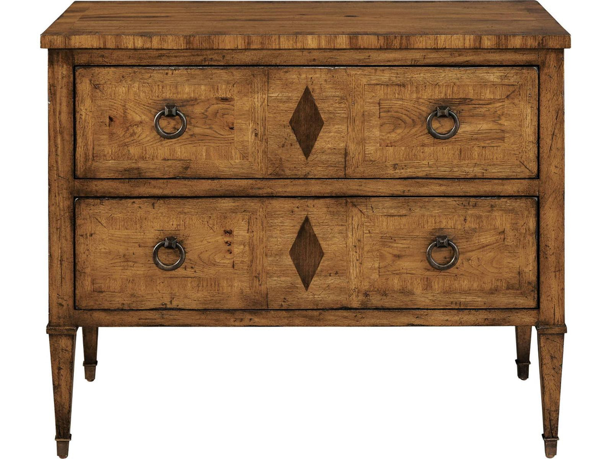 2-Drawers Brown Nightstand