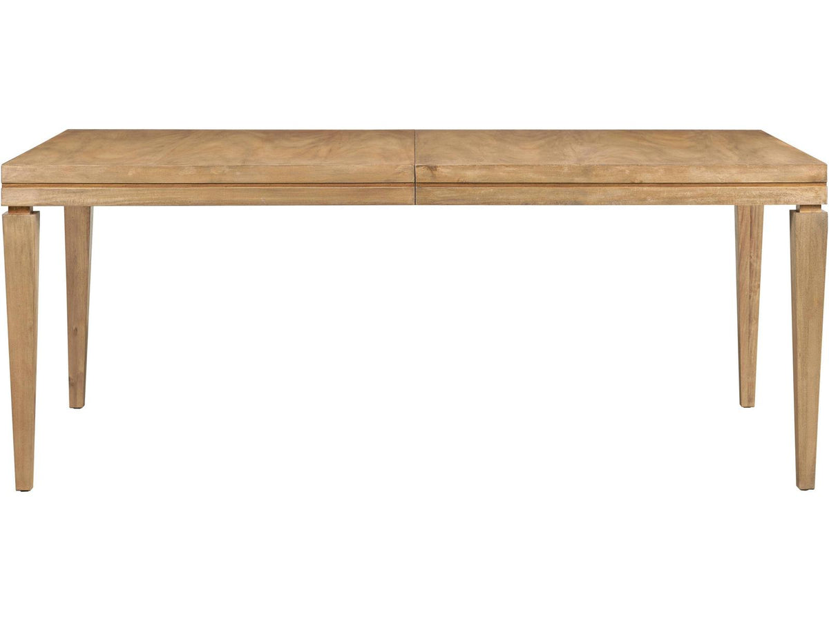 Rectangular Wood Bleach Dining Table with Extension Leaf