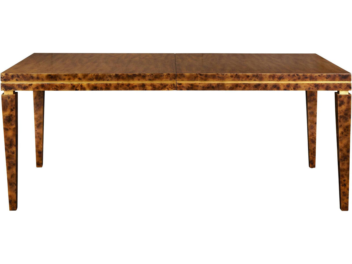 Italian 74-Inch Rectangle Dining Table Tortoise Finish with Mahogany Top