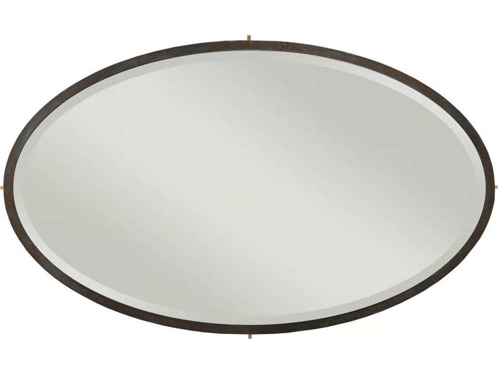 Oval Coffee Table in Paint Black with Mirror Top