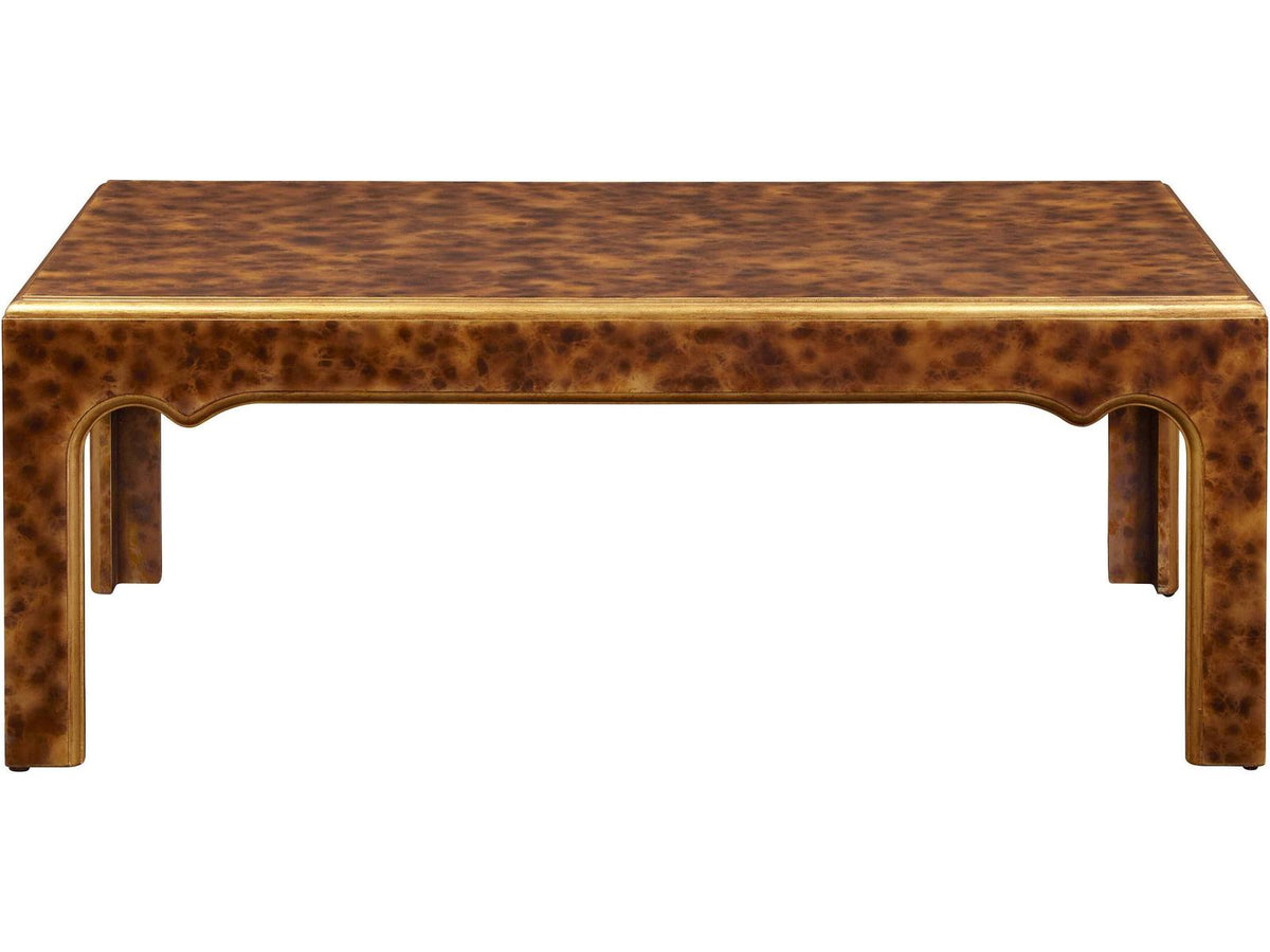 Rectangular Wood Tortoise Coffee Table