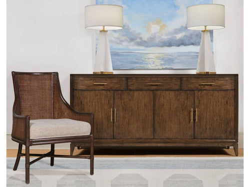76-Inch Mocha Sideboard with Four Doors and Three Drawers