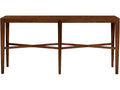 Modern Rectangular Ash Burl Mahogany Console Table with X Stretcher
