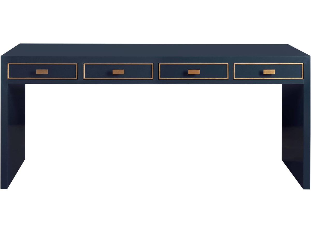 Milan Lacquer Wood Rectangular Console Table with Two Drawers