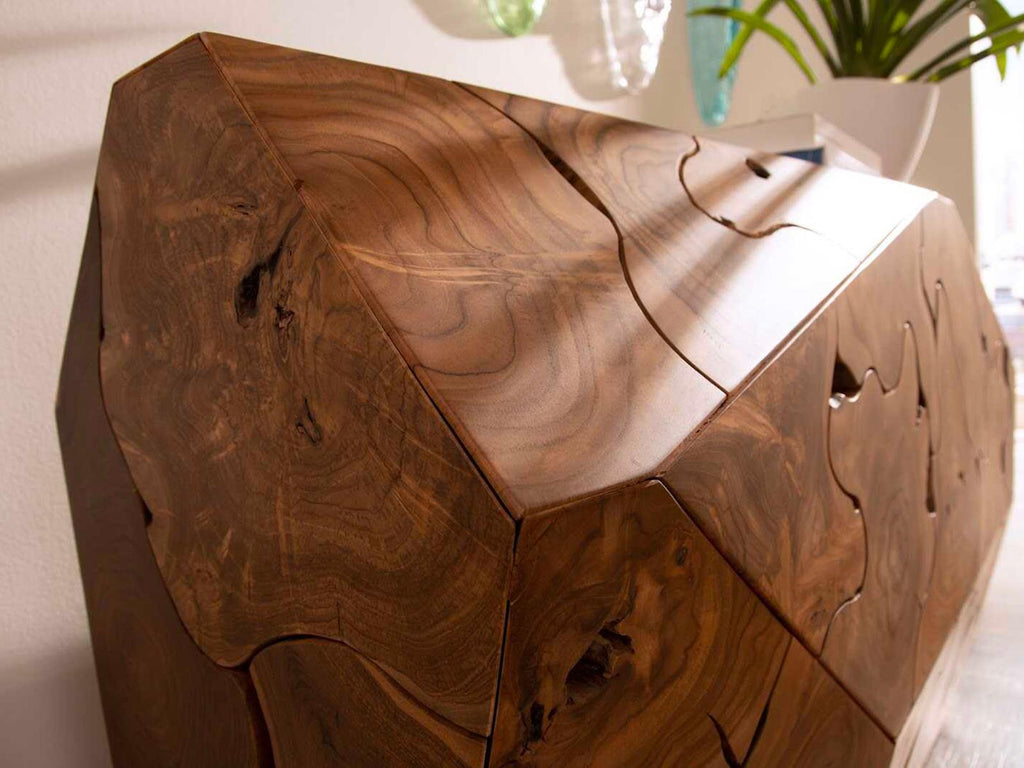 Prism 59 Inch Natural Teak Wood Console Table