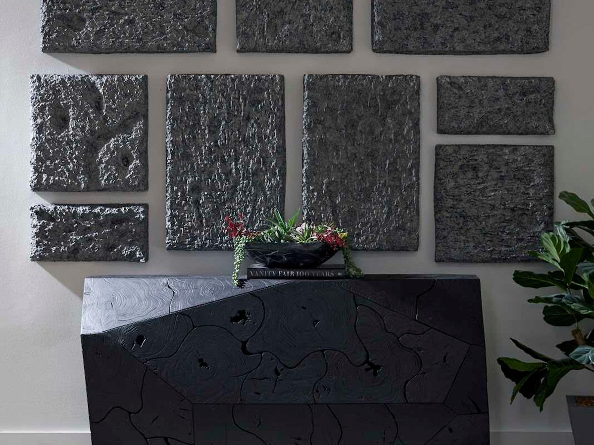 Prism Console Table in Black Wood