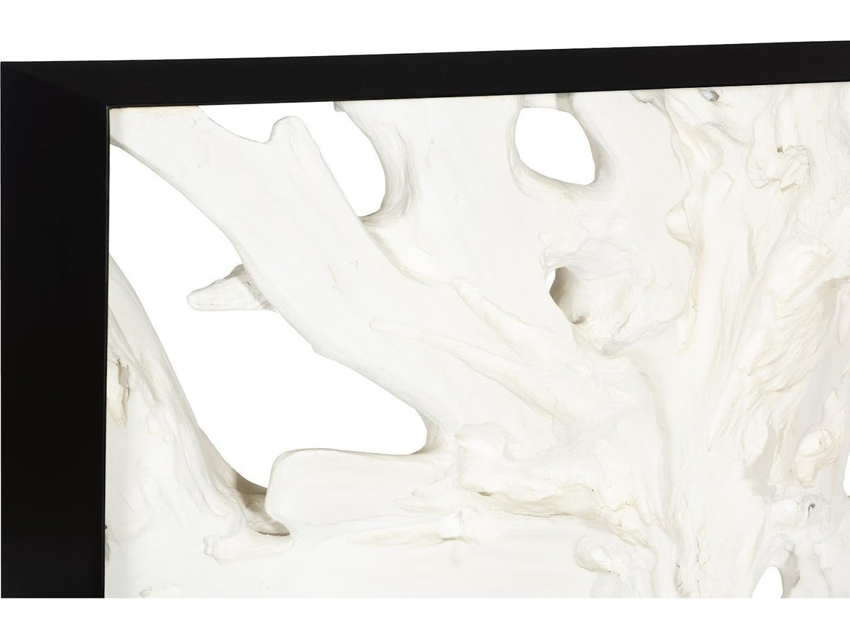 Cast Root Framed Faux Bleached Resin and Iron Console Table