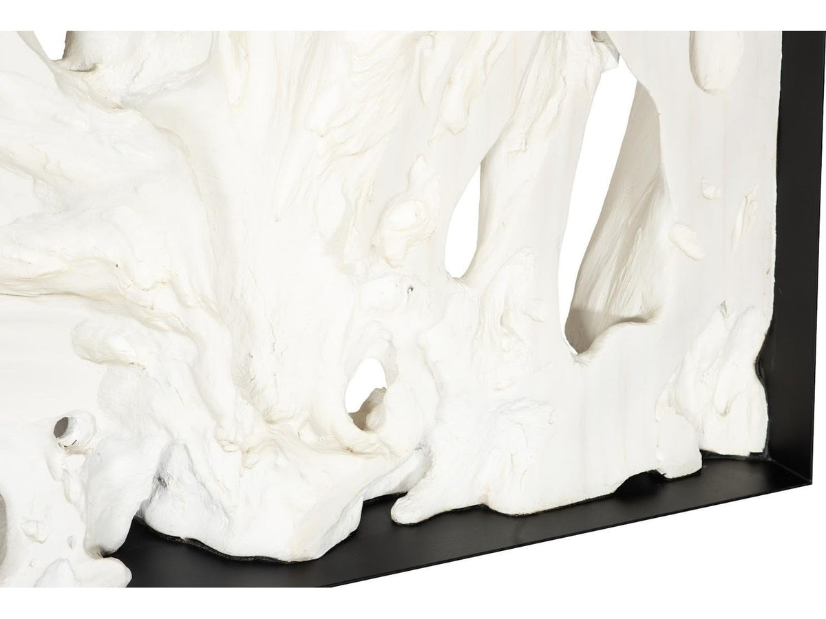 Cast Root Framed Faux Bleached Resin and Iron Console Table