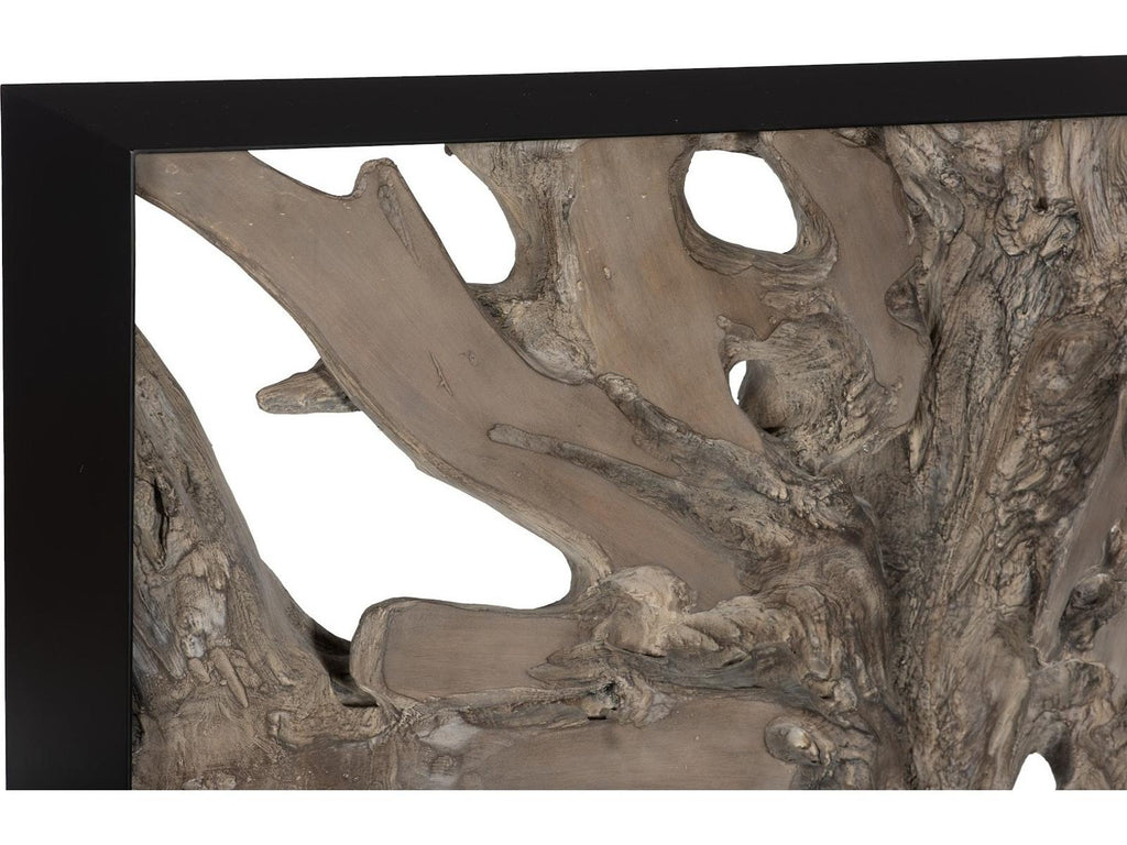 Cast Root Framed Console Table in Faux Gray Finish