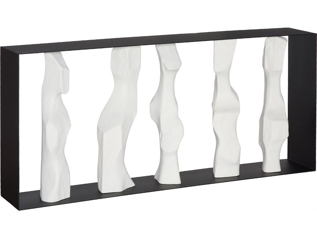 Cast Women Metal Framed Roman Stone Console Table