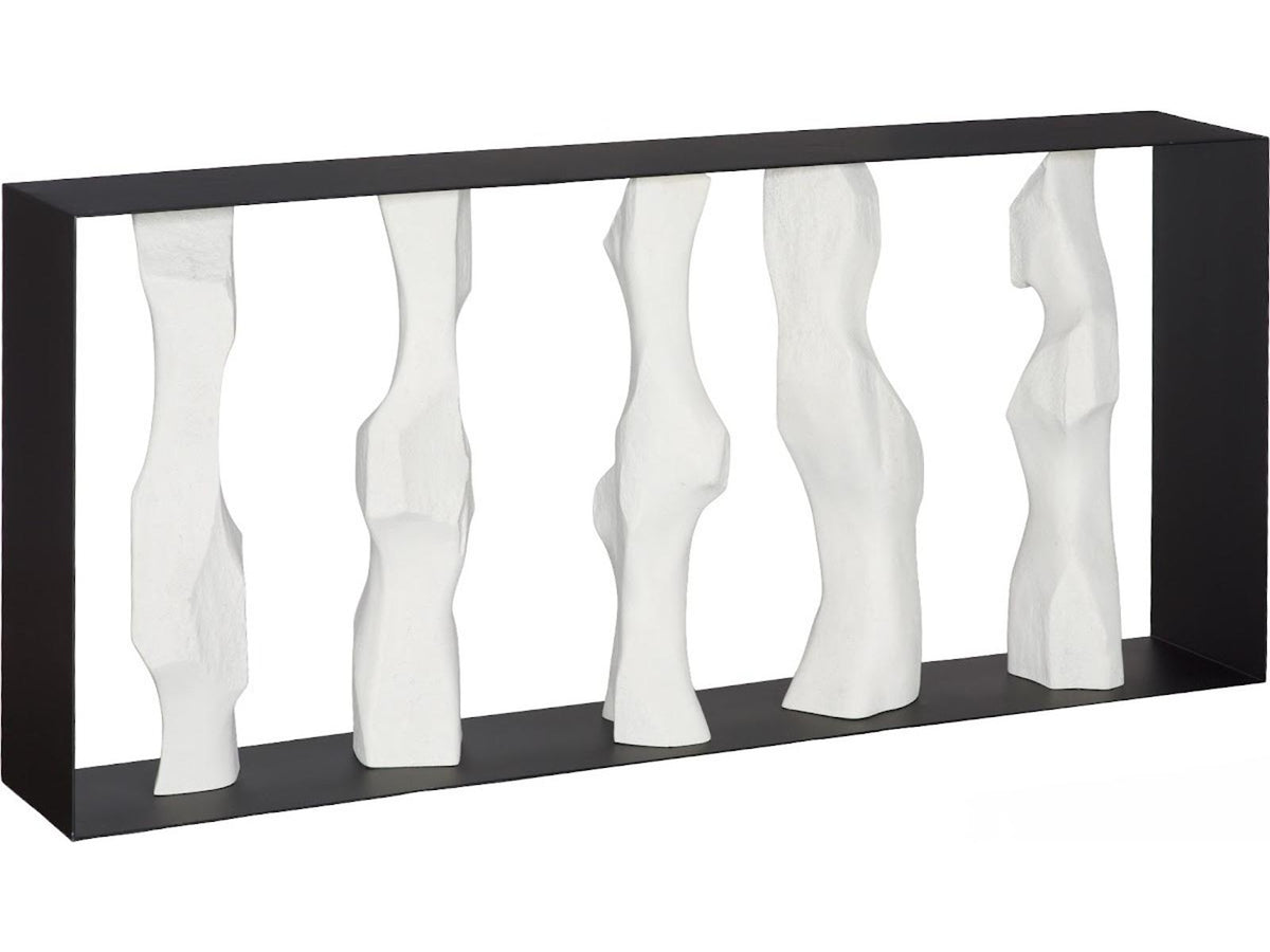 Cast Women Metal Framed Roman Stone Console Table