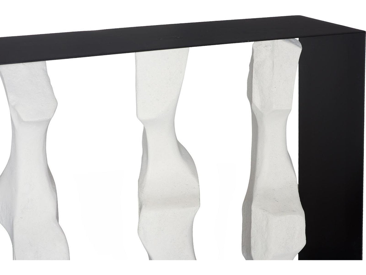 Cast Women Metal Framed Roman Stone Console Table