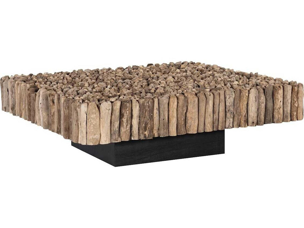 Square Glass Natural Coffee Table