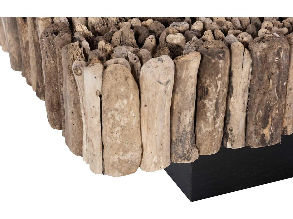 Square Glass Natural Coffee Table