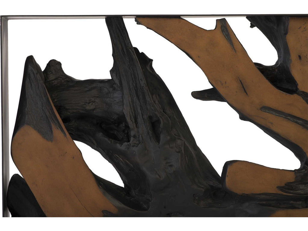 Cast Naturals Rectangular Metal Black Brown Console Table