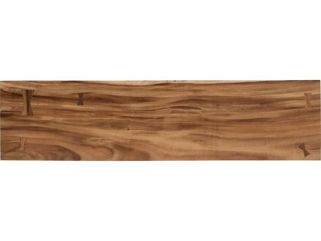 Atlas Rectangle Console Table Natural Chamcha Wood and Black Metal