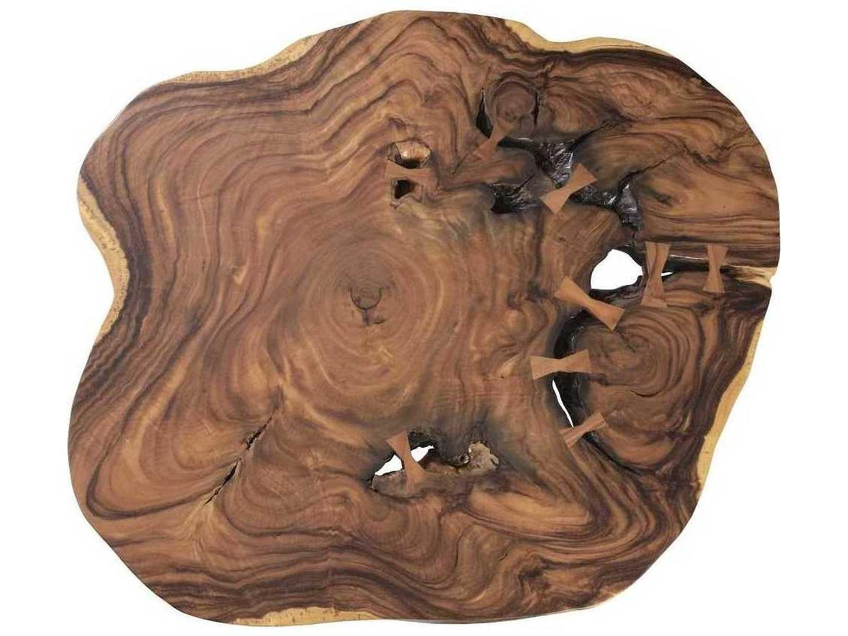 Floating XL Natural Chamcha Wood Coffee Table with Acrylic Legs
