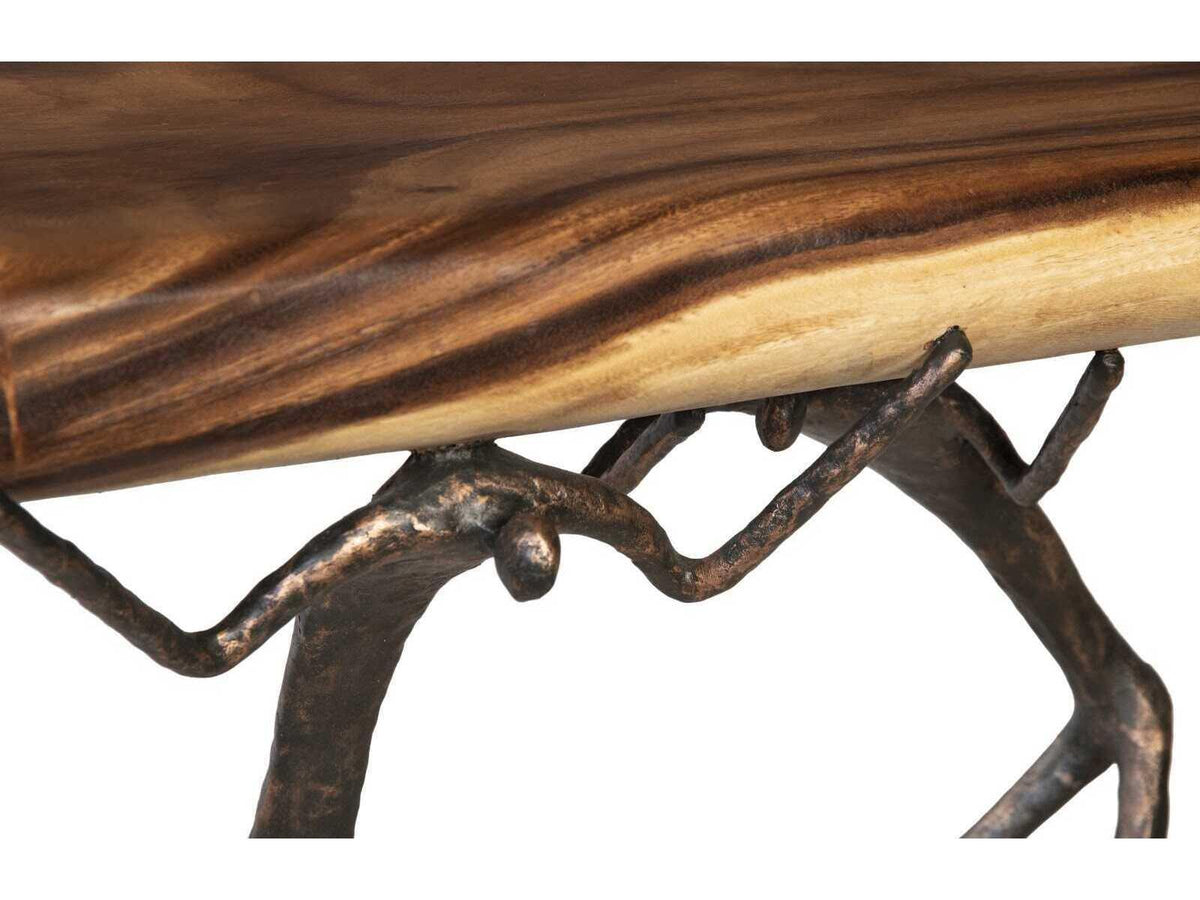 Atlas Console Table Chamcha Wood and Metal Natural Finish