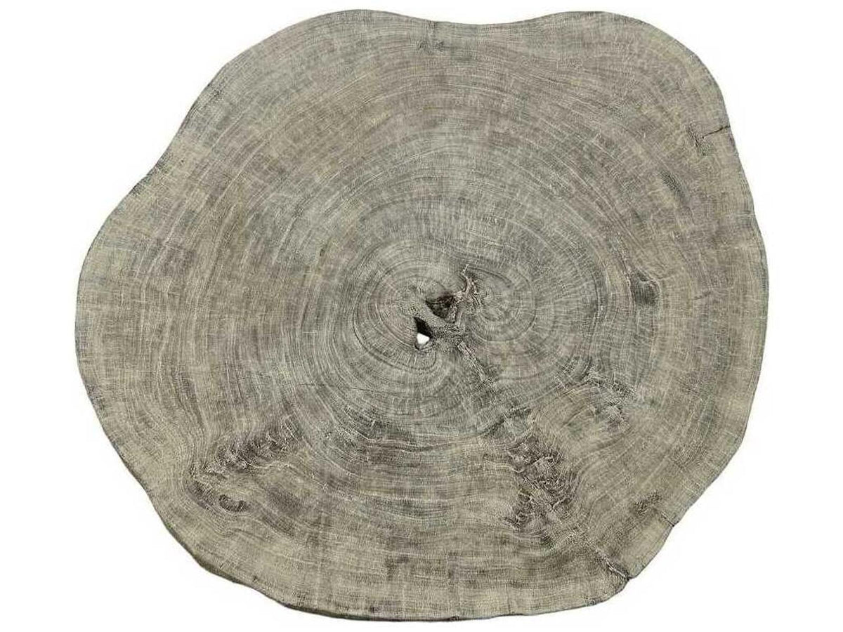 Floating Chamcha Wood Coffee Table in Gray Stone and Black