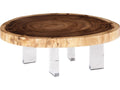 Floating Coffee Table with Chamcha Wood Top and Acrylic Legs in Natural