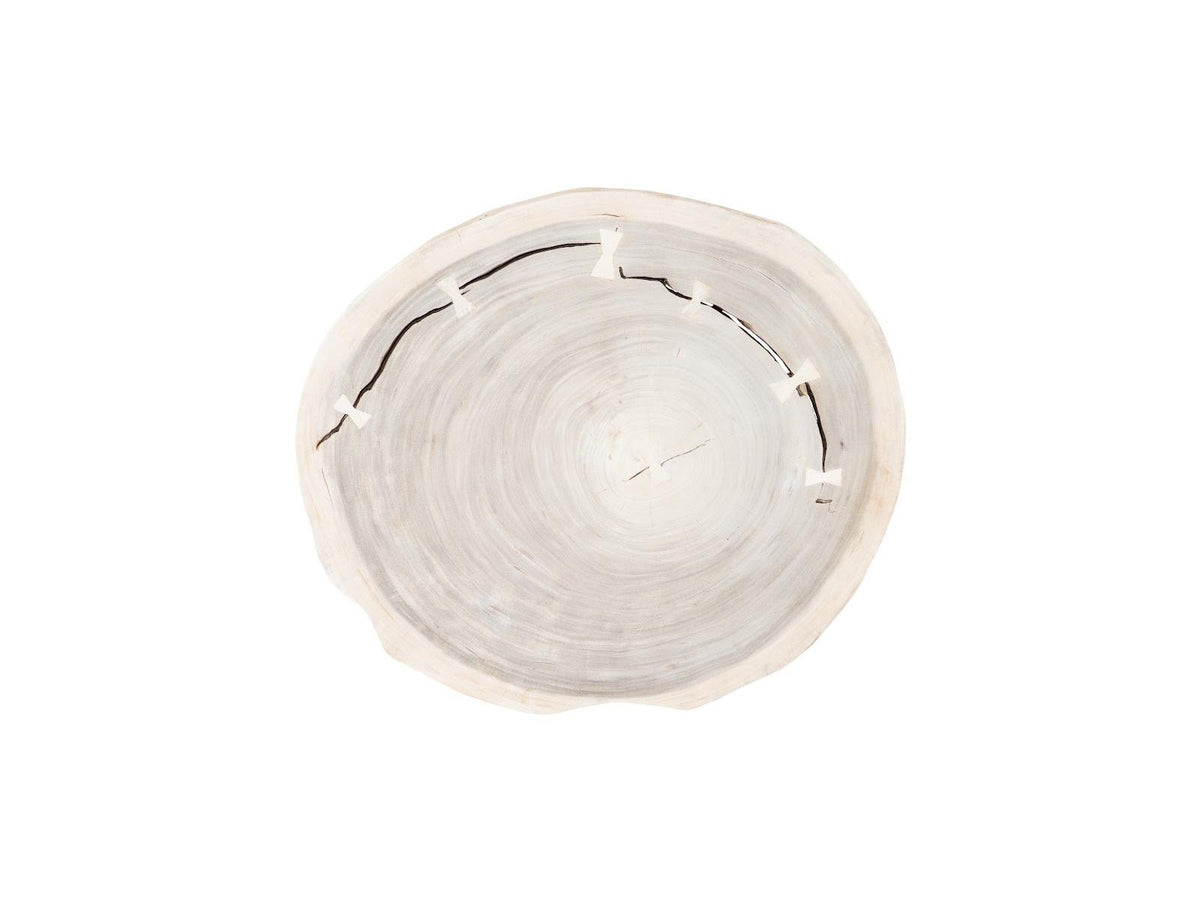 Floating Chamcha Wood Coffee Table with Acrylic Legs Bleached Finish