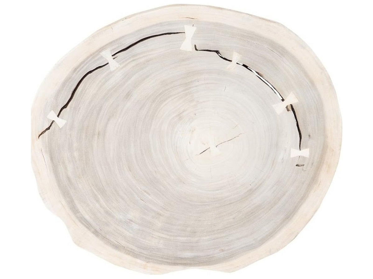 Floating Chamcha Wood Coffee Table with Acrylic Legs Bleached Finish