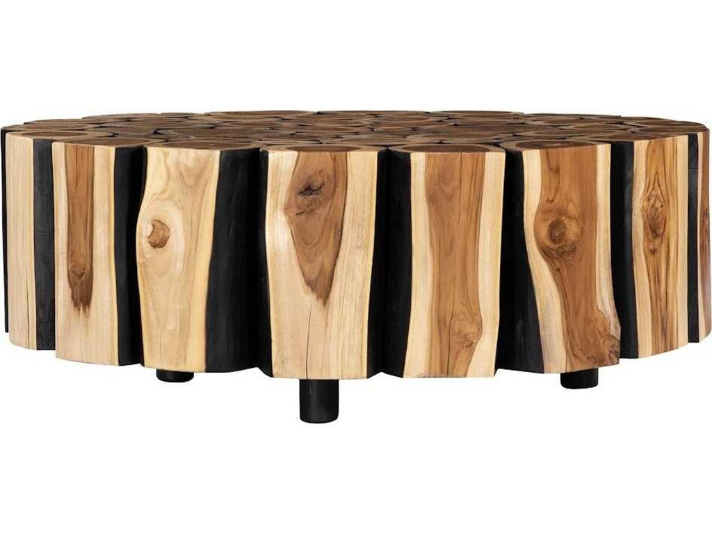 Boscage Round Wood Natural Charred Coffee Table