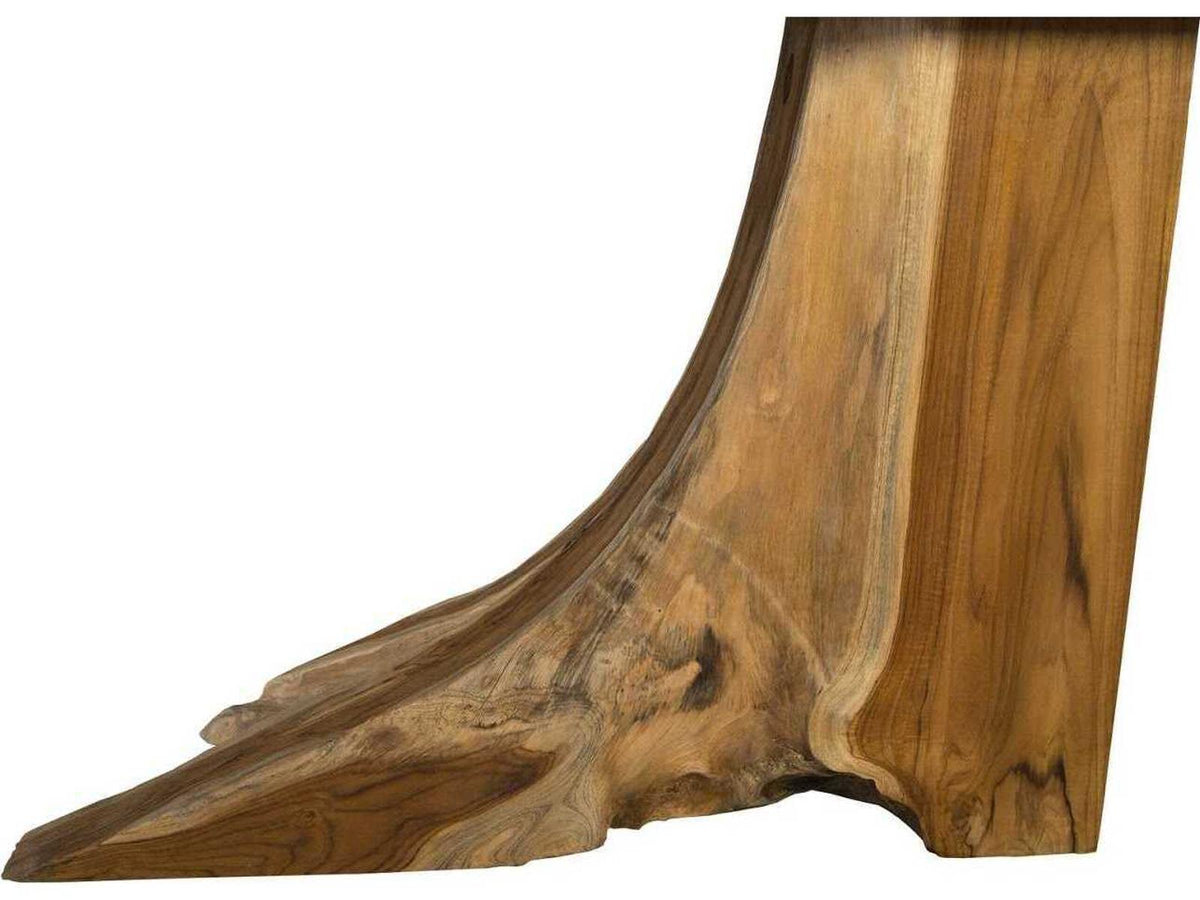 Rectangular Metal Iron Teak Wood Console Table