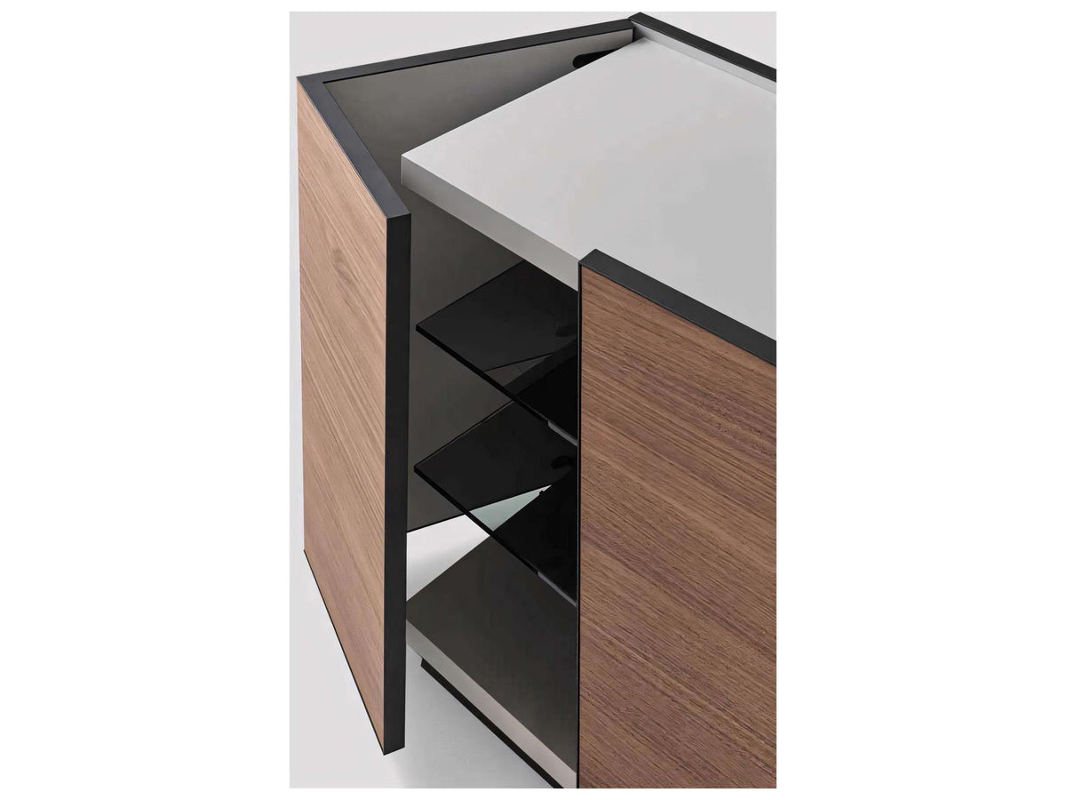 Cornice Sideboard in Walnut and Grey