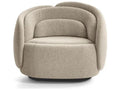Peonia Accent Armchair with Fixed Black Plinth Base in Beige Zea Fabric