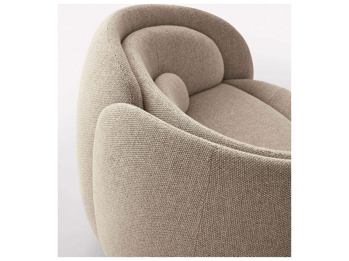 Peonia Beige Zea Fabric Fixed Base Accent Chair
