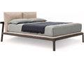 Fushimi King Platform Bed with Beige Upholstery and Solid Wood Frame