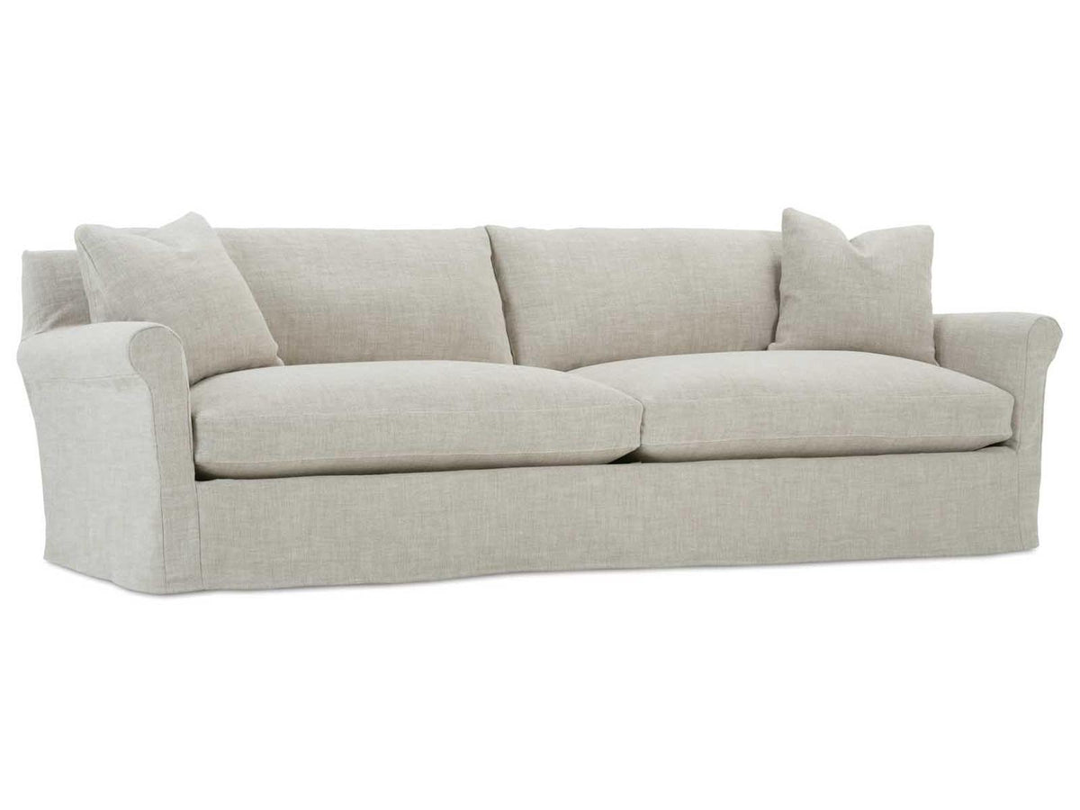 Freya 110-Inch 3-Seat Slipcovered Sofa in Gray Upholstered Fabric