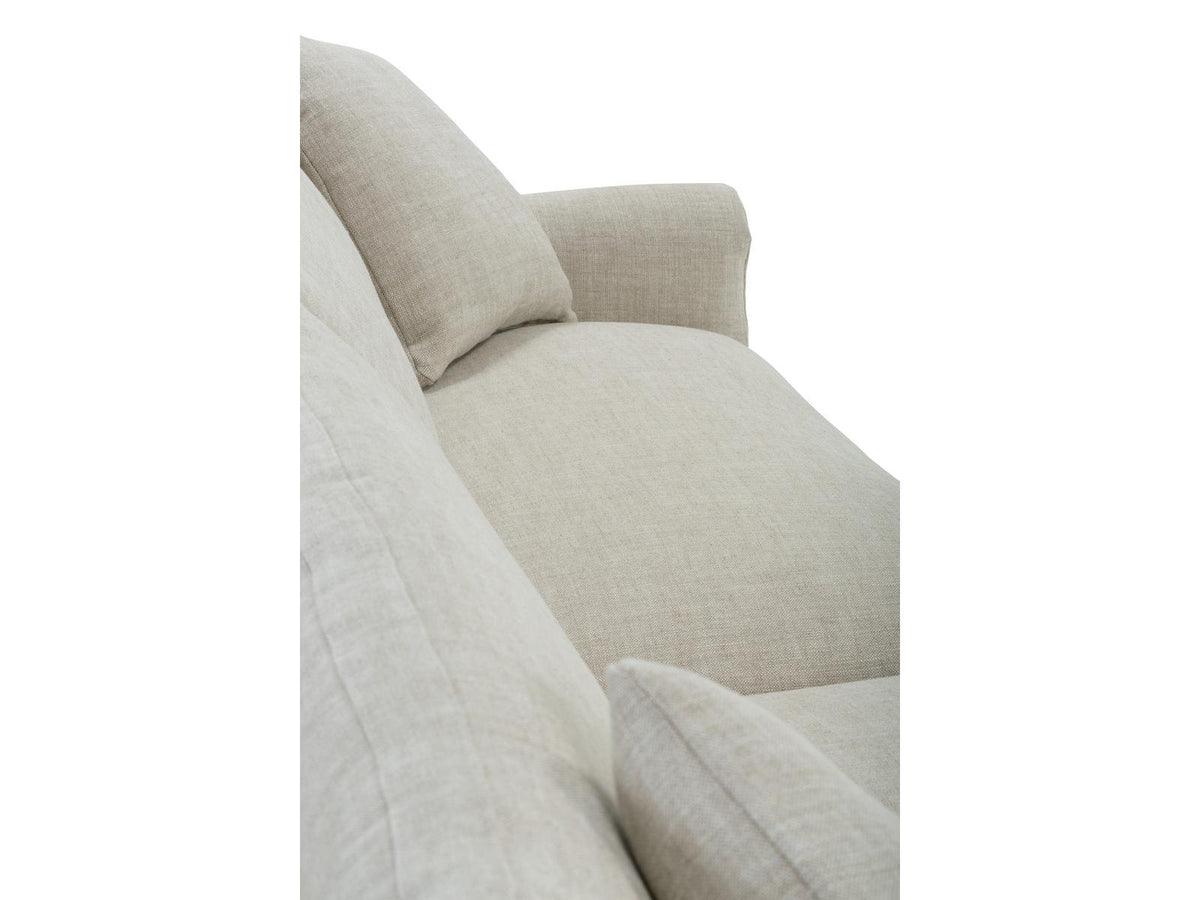 Freya 110-Inch 3-Seat Slipcovered Sofa in Gray Upholstered Fabric
