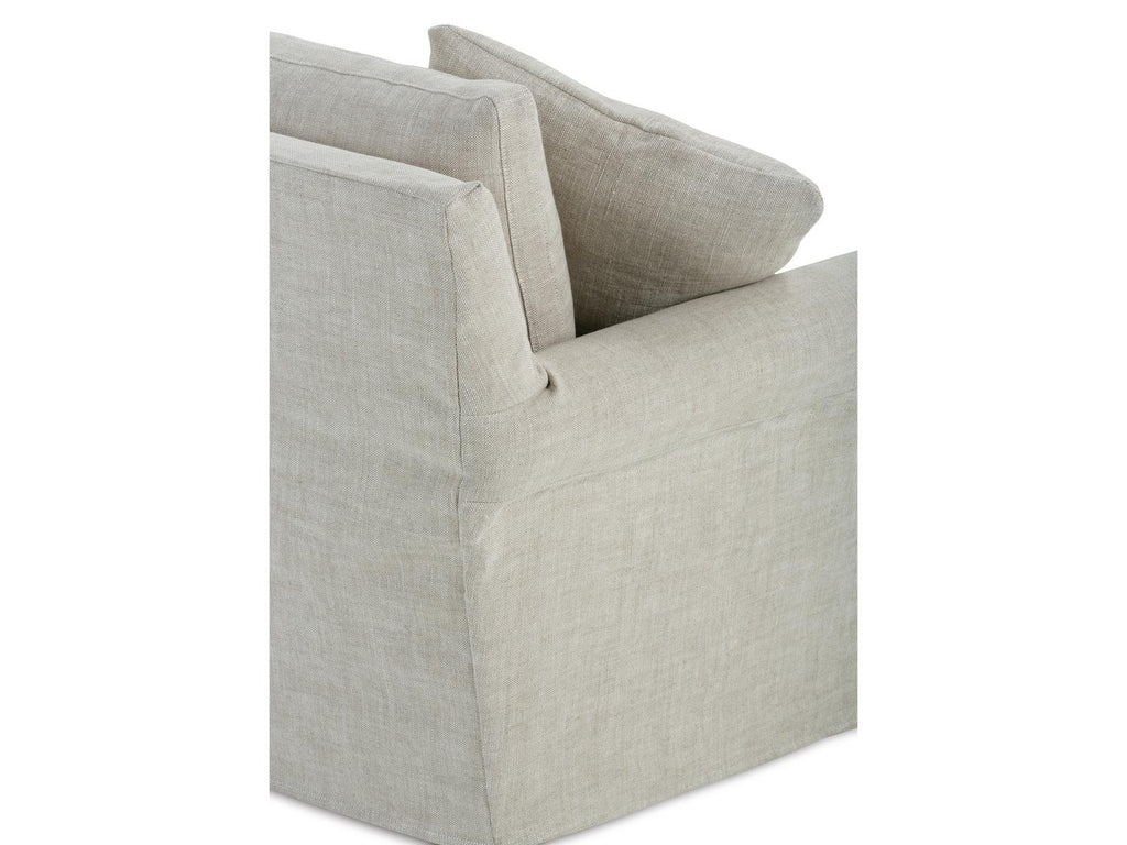 Freya 110-Inch 3-Seat Slipcovered Sofa in Gray Upholstered Fabric