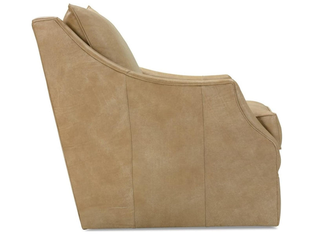 Kara Glider Brown Leather Accent Swivel Chair