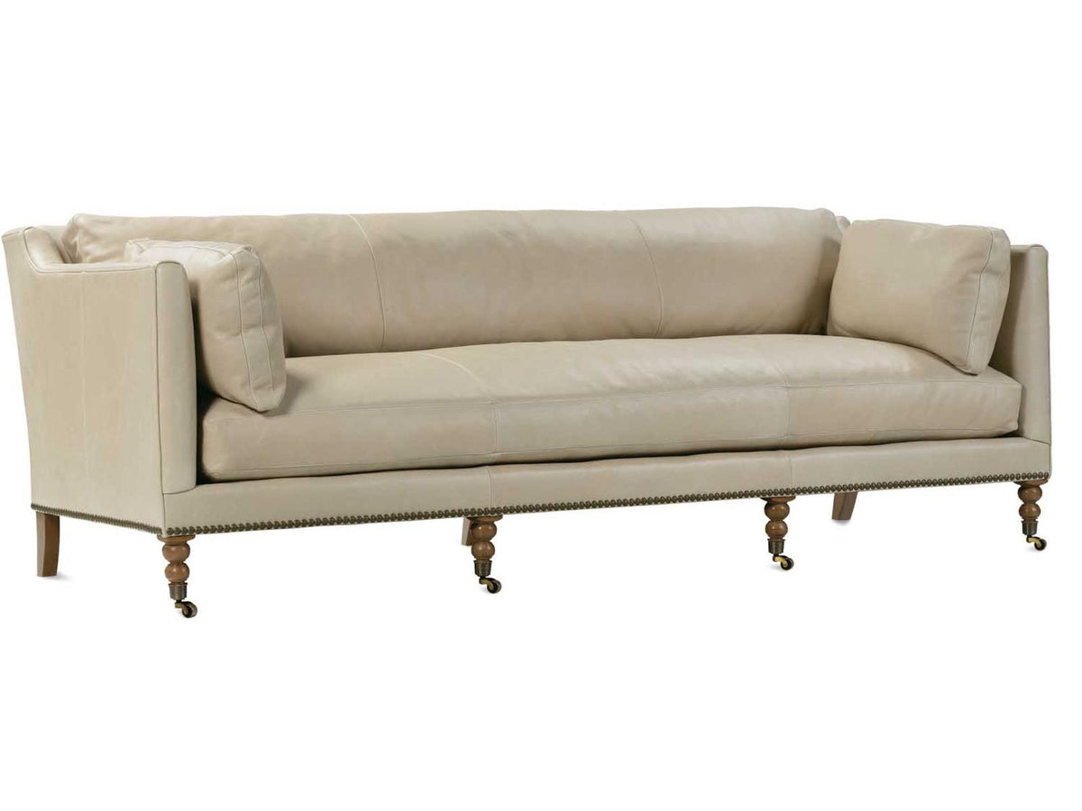 Madeline 3-Seat Aniline Leather Sofa in Latte Cream
