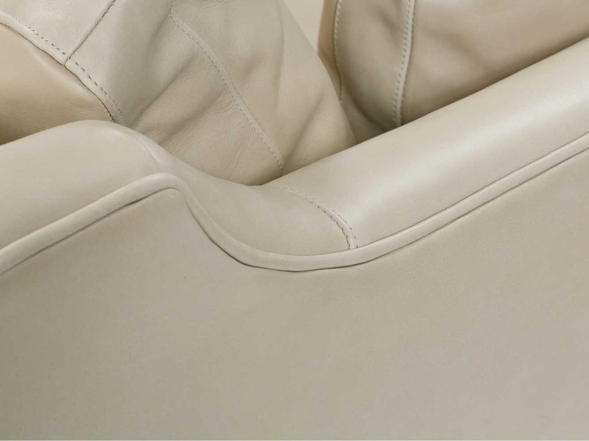 Madeline 3-Seat Aniline Leather Sofa in Latte Cream
