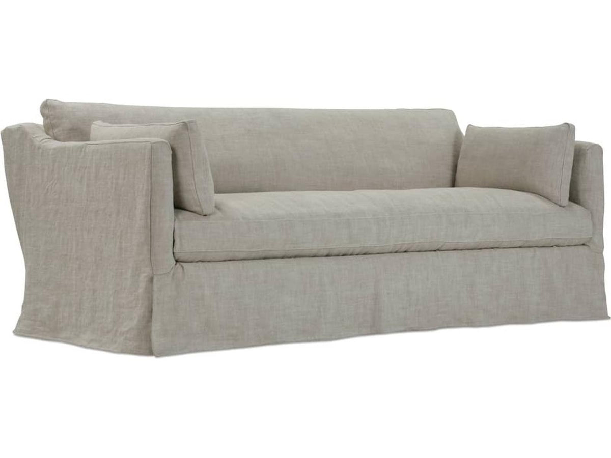 Madeline 3-Seat Upholstered Slip Sofa in Natural Gray Linen