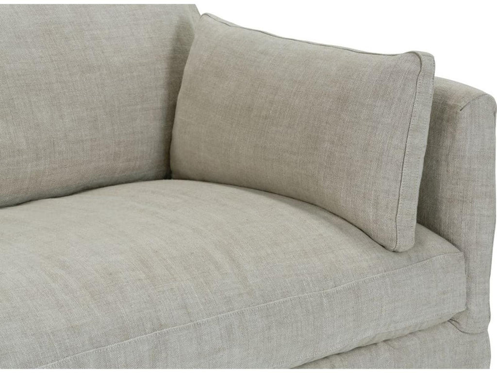 Madeline 3-Seat Upholstered Slip Sofa in Natural Gray Linen