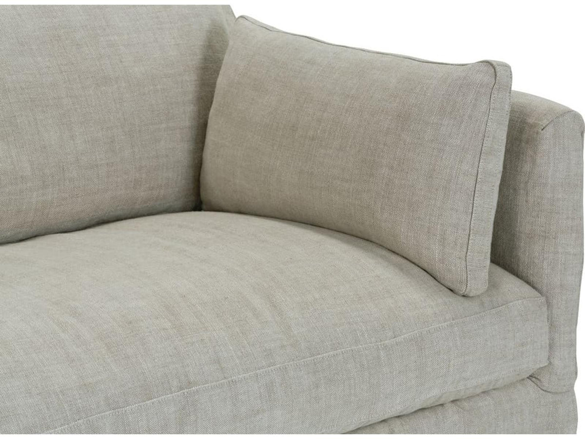 Madeline 3-Seat Upholstered Slip Sofa in Natural Gray Linen
