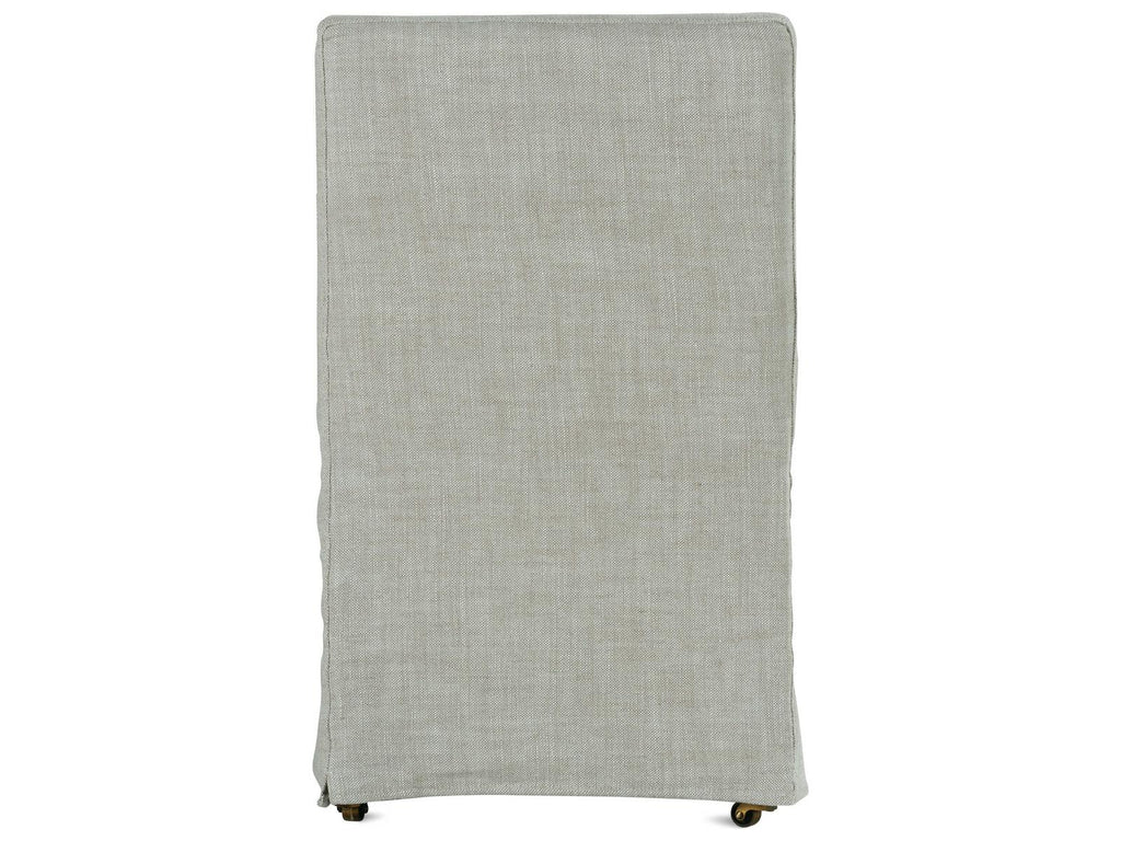 Odessa Beige Upholstered Side Dining Chair with Removable Slipcover and Casters