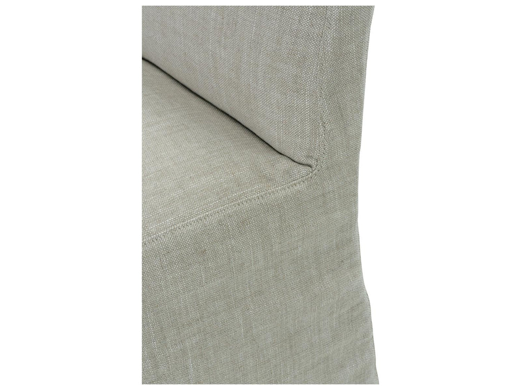 Odessa Beige Upholstered Side Dining Chair with Removable Slipcover and Casters