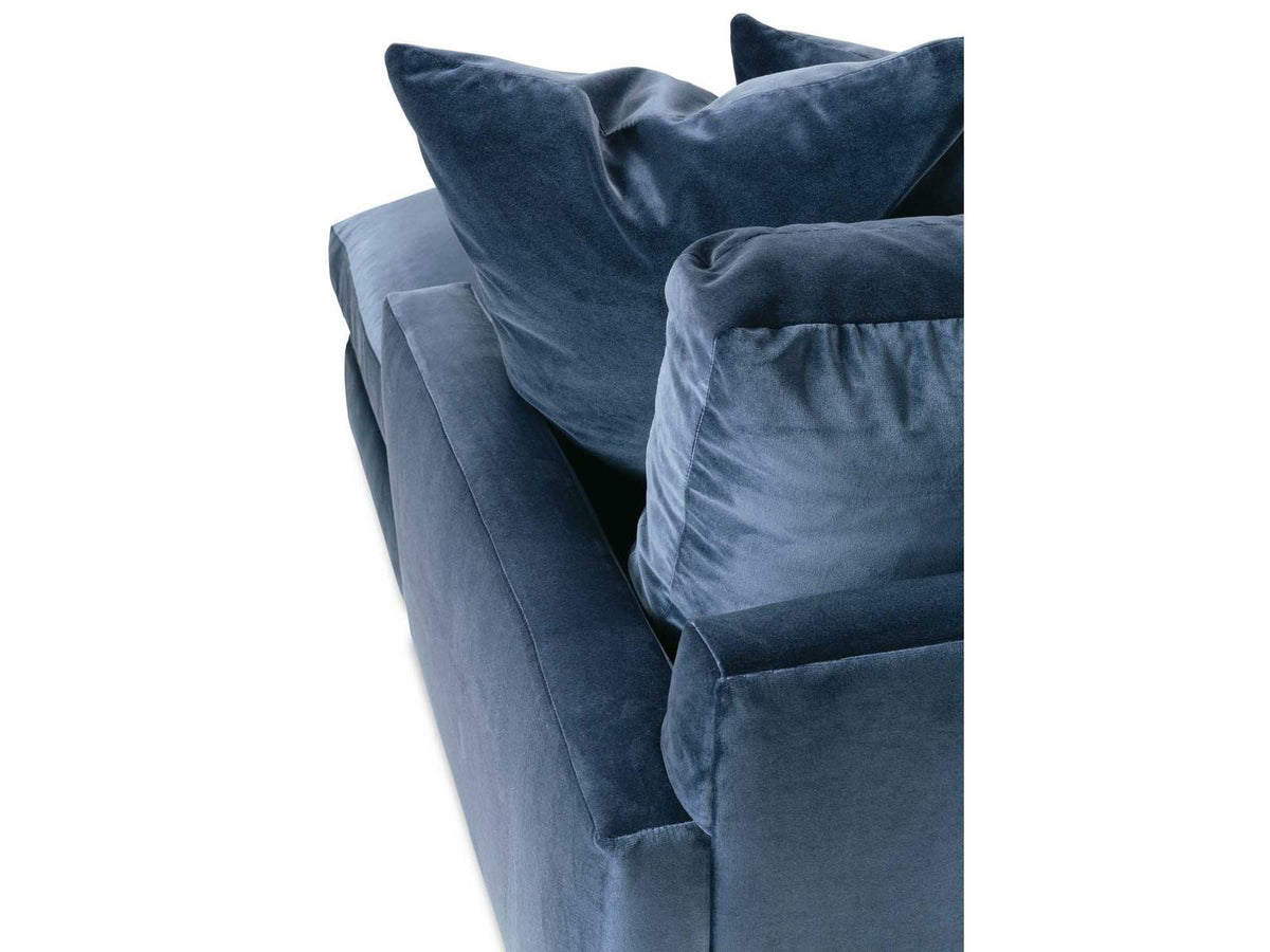 Oslo 3-Piece Symmetrical Blue Velvet Sectional Sofa with Track Arms