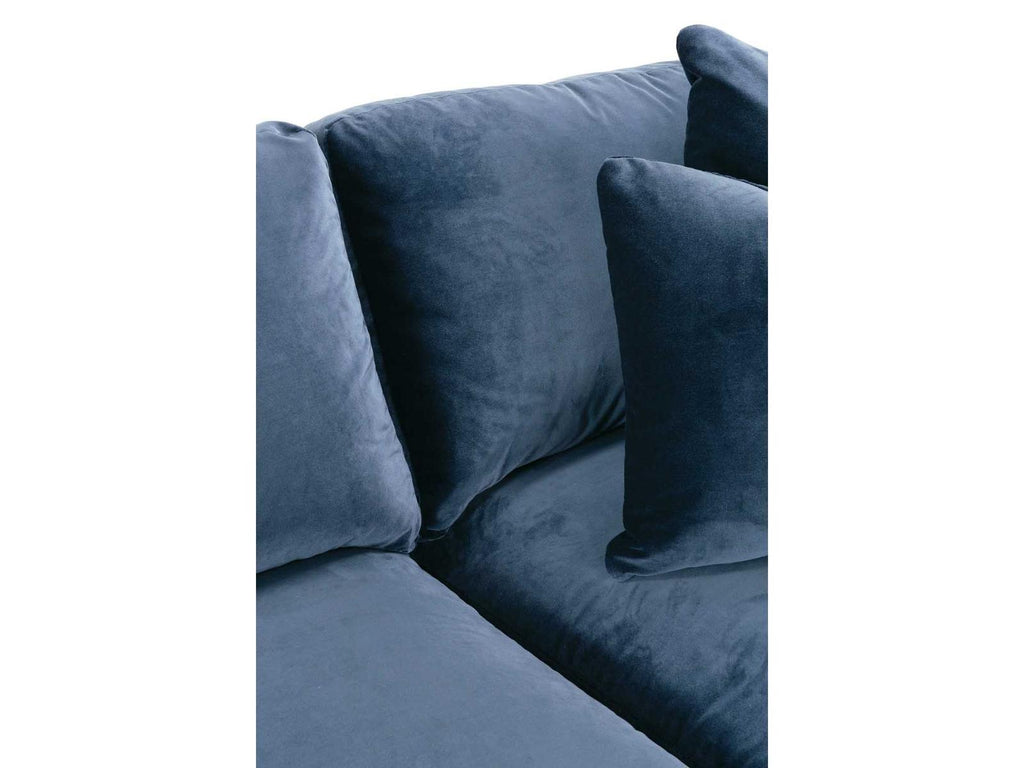 Oslo 3-Piece Symmetrical Blue Velvet Sectional Sofa with Track Arms