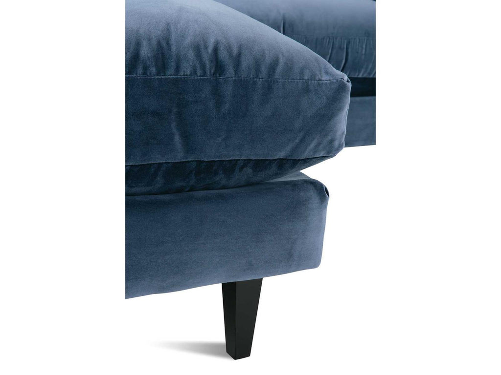 Oslo 3-Piece Symmetrical Blue Velvet Sectional Sofa with Track Arms