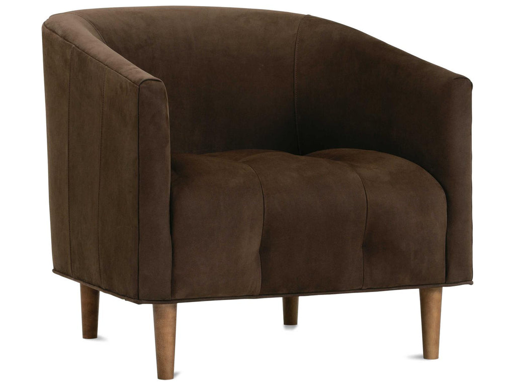 Pate Upholstered Accent Chair in Brown Fabric