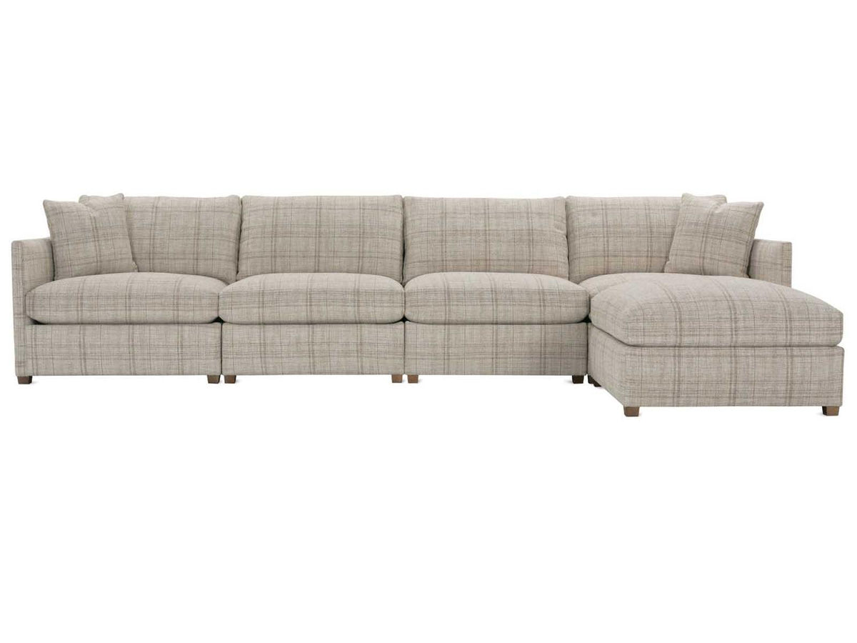Serena Modular Upholstered Sectional Sofa in Beige Fabric
