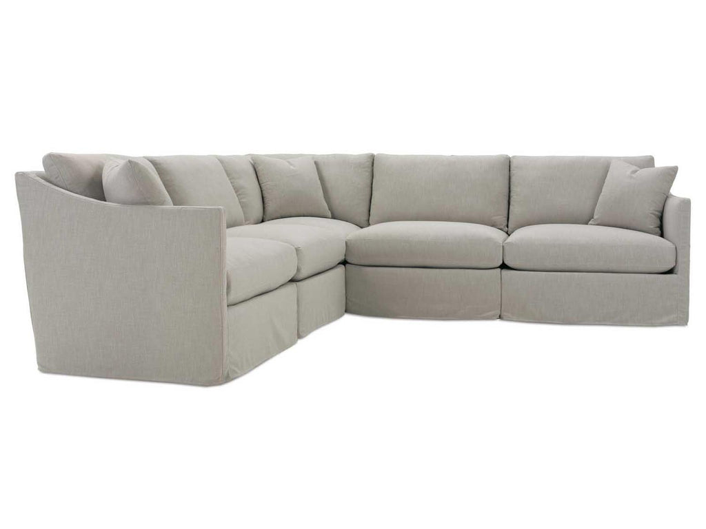 Serena 2-Piece 4-Seat Slipcovered Sectional Sofa in Gray Fabric
